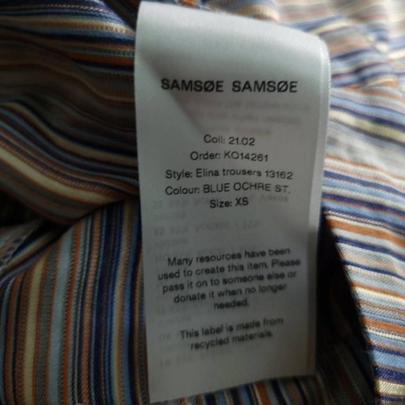 Samsoe & Samsoe Womens Palazzo Pants Elina Trousers‎ Multicolor Stripe XS New - Picture 11 of 11